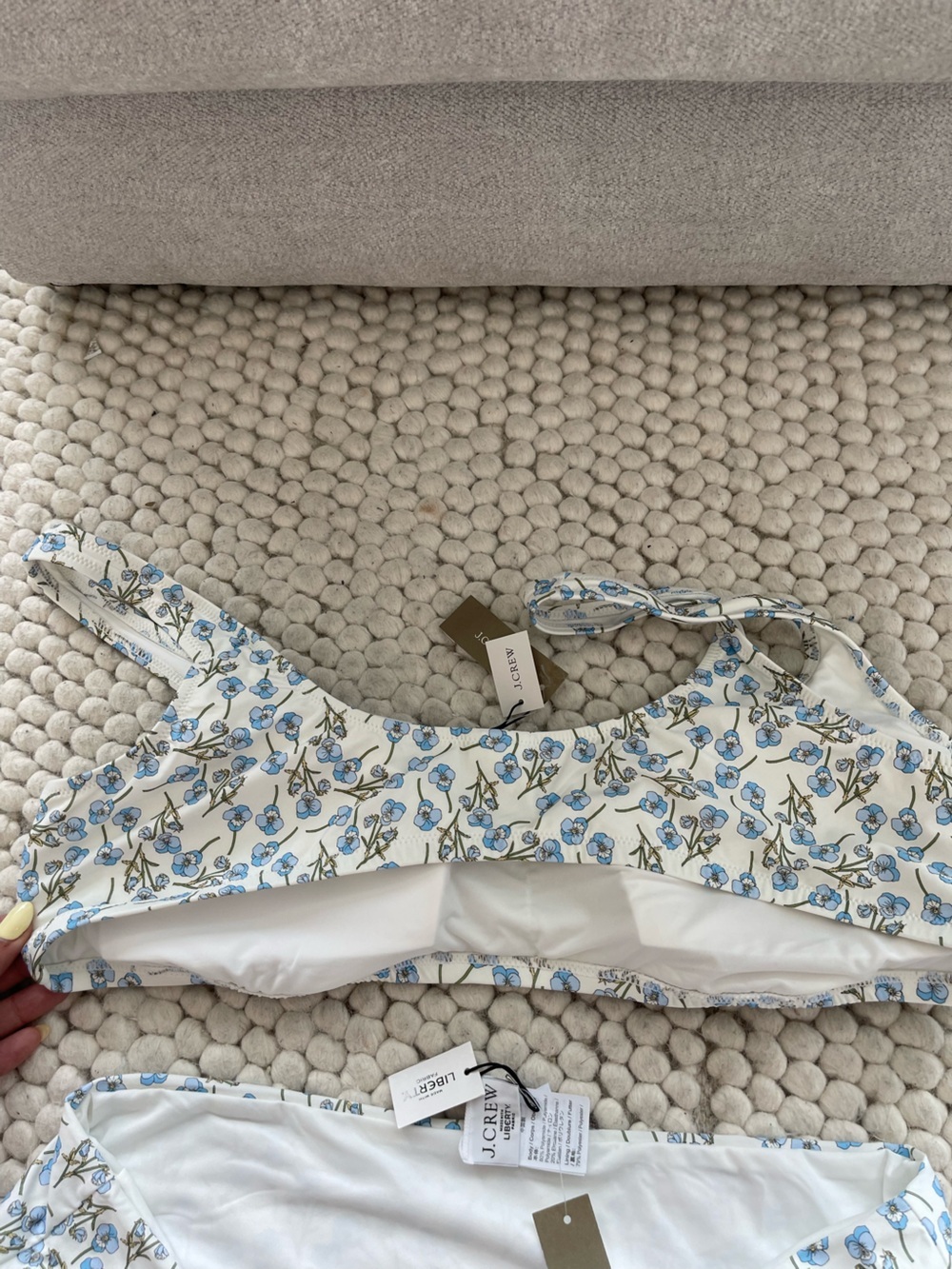 J Crew Floral Blue & White Two-Piece Bikini - Picture 9 of 9